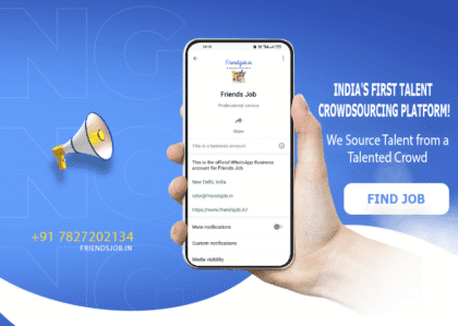 New Home Page - Friendsjob a hand holding a phone Friendsjob